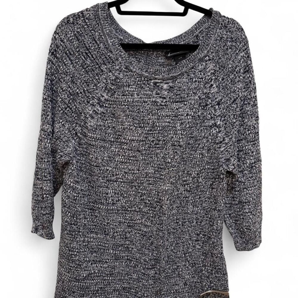 Lane Bryant Women's Grey & Black Cotton Cozycore Sweater Jumper